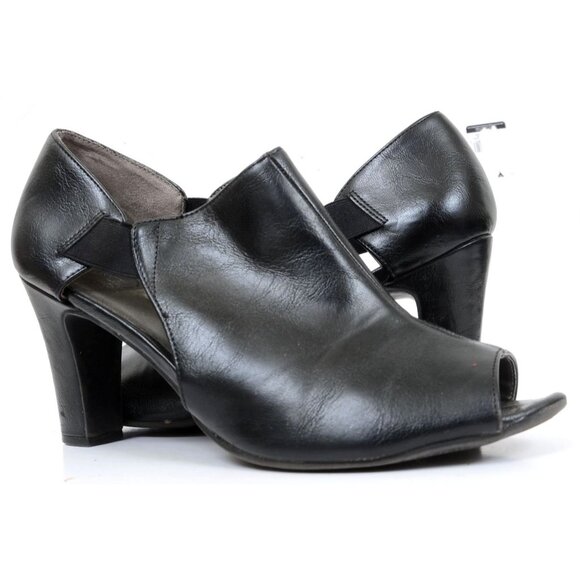 Life Stride Constance Women's 10 Black Vegan Leather Shootie Bootie Heel Pumps - Picture 3 of 9